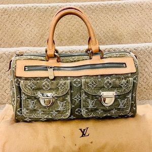 Authentic Louis Vuitton denim monogram neo speedy green